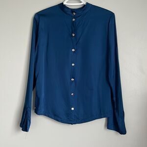 Scotch & Soda Blue Clip Buttons Women's Blouse